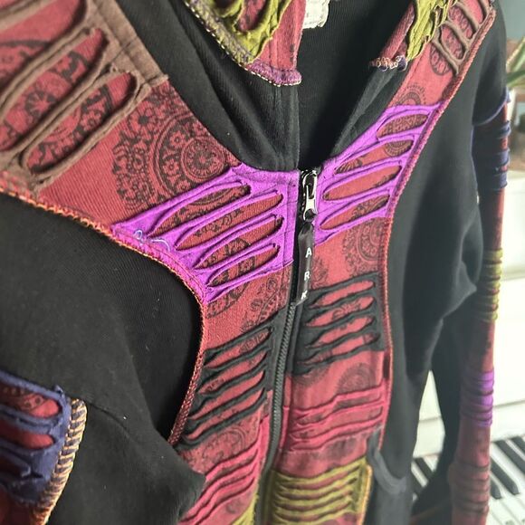 Ark Imports Bohemian Patchwork Bomber Jacket Small - Picture 12 of 16